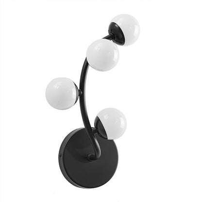 Modern Minimalist Milk White Small Round Ball Branch PC LED Wall Sconce Lamp For Living Room