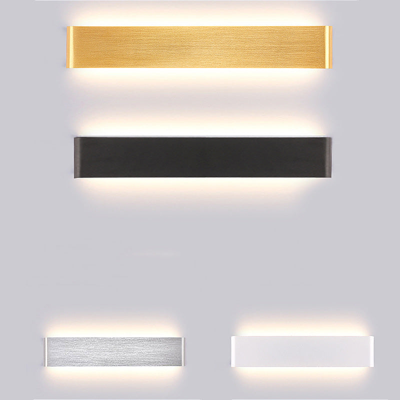 مصباح حائط LED مستطيل الشكل مصنوع من الأكريليك والألومنيوم بتصميم عصري بسيط لغرفة المعيشة 