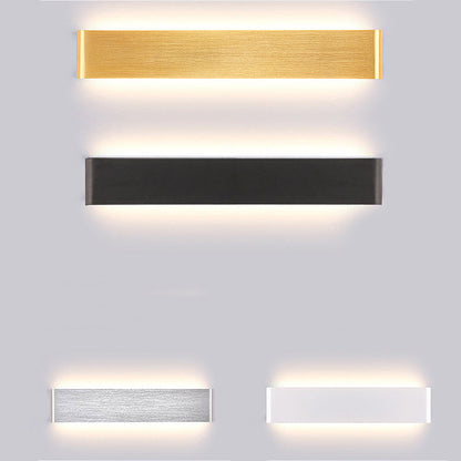مصباح حائط LED مستطيل الشكل مصنوع من الأكريليك والألومنيوم بتصميم عصري بسيط لغرفة المعيشة 