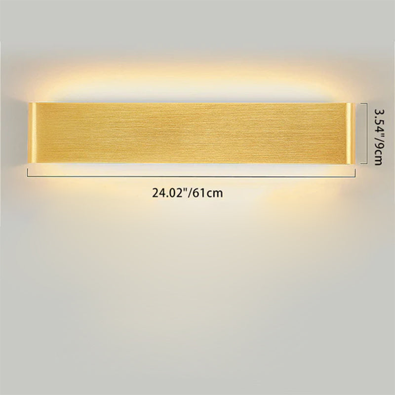 مصباح حائط LED مستطيل الشكل مصنوع من الأكريليك والألومنيوم بتصميم عصري بسيط لغرفة المعيشة 