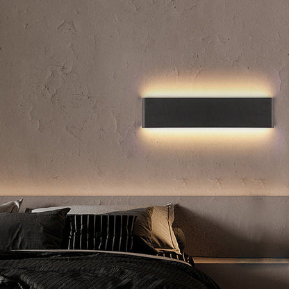 مصباح حائط LED مستطيل الشكل مصنوع من الأكريليك والألومنيوم بتصميم عصري بسيط لغرفة المعيشة 