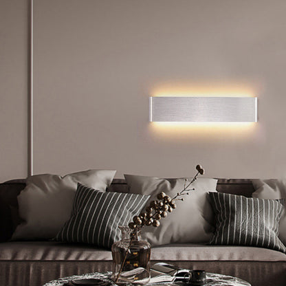 مصباح حائط LED مستطيل الشكل مصنوع من الأكريليك والألومنيوم بتصميم عصري بسيط لغرفة المعيشة 