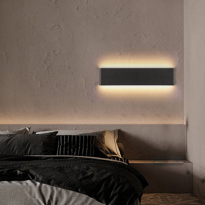مصباح حائط LED مستطيل الشكل مصنوع من الأكريليك والألومنيوم بتصميم عصري بسيط لغرفة المعيشة 