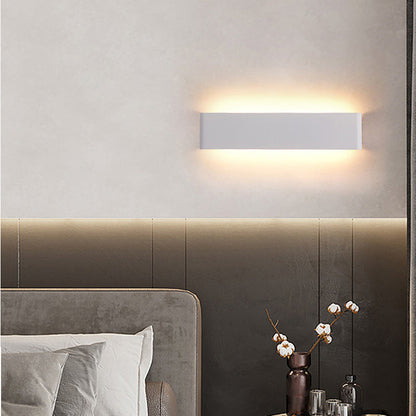 مصباح حائط LED مستطيل الشكل مصنوع من الأكريليك والألومنيوم بتصميم عصري بسيط لغرفة المعيشة 