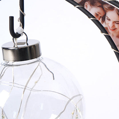 Modern Art Deco Moon Shape Pattern Glass Iron LED Table Lamp For Bedroom
