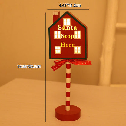 Modern Art Deco Round Octagon Rectangle Crown Christmas Hat House Metal Wood LED Table Lamp For Bedroom