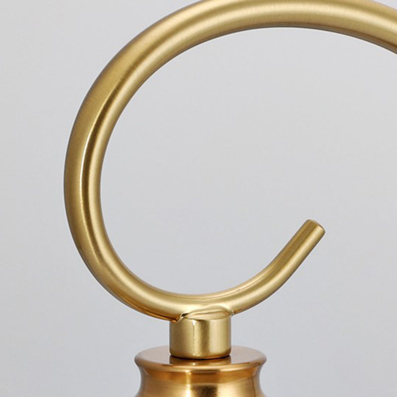 Modern Luxury Liftable Round Glass Stone Brass 1-Light Melting Wax Table Lamp For Living Room