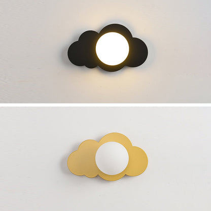 مصباح حائط زجاجي حديدي على شكل سحابة بتصميم آرت ديكو حديث، مصباح واحد لغرفة المعيشة 