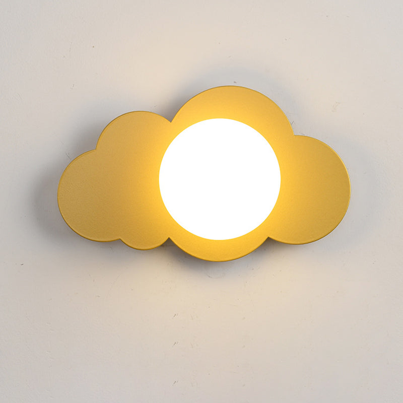 مصباح حائط زجاجي حديدي على شكل سحابة بتصميم آرت ديكو حديث، مصباح واحد لغرفة المعيشة 