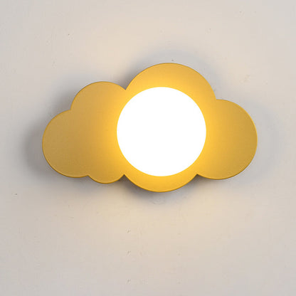 مصباح حائط زجاجي حديدي على شكل سحابة بتصميم آرت ديكو حديث، مصباح واحد لغرفة المعيشة 