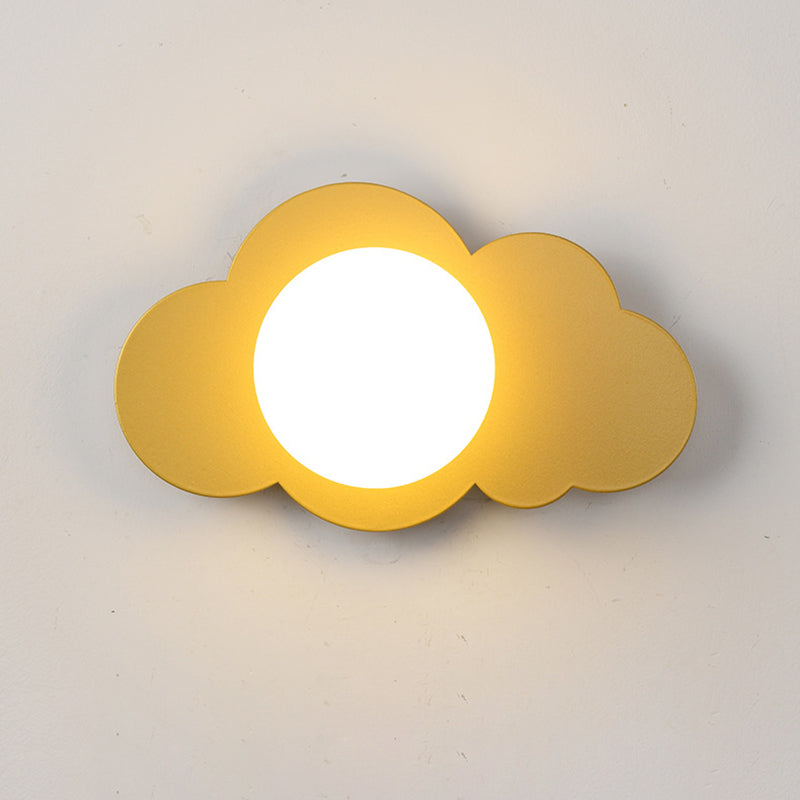 مصباح حائط زجاجي حديدي على شكل سحابة بتصميم آرت ديكو حديث، مصباح واحد لغرفة المعيشة 