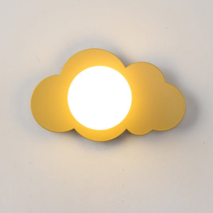 مصباح حائط زجاجي حديدي على شكل سحابة بتصميم آرت ديكو حديث، مصباح واحد لغرفة المعيشة 