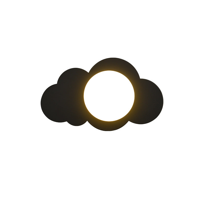 مصباح حائط زجاجي حديدي على شكل سحابة بتصميم آرت ديكو حديث، مصباح واحد لغرفة المعيشة 