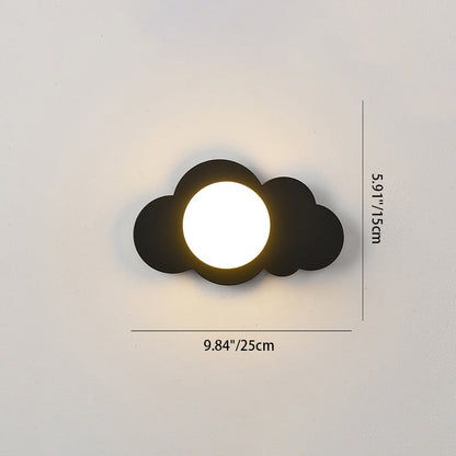 مصباح حائط زجاجي حديدي على شكل سحابة بتصميم آرت ديكو حديث، مصباح واحد لغرفة المعيشة 