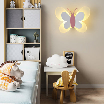مصباح حائط LED مصنوع من الحديد الأكريليكي على شكل فراشة بتصميم آرت ديكو عصري لغرفة النوم 