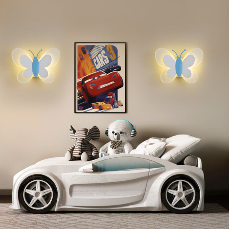 مصباح حائط LED مصنوع من الحديد الأكريليكي على شكل فراشة بتصميم آرت ديكو عصري لغرفة النوم 