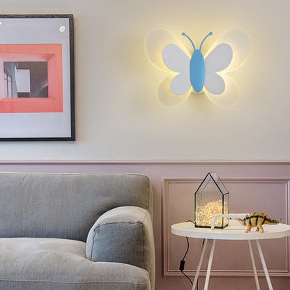 مصباح حائط LED مصنوع من الحديد الأكريليكي على شكل فراشة بتصميم آرت ديكو عصري لغرفة النوم 