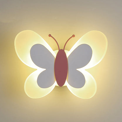 مصباح حائط LED مصنوع من الحديد الأكريليكي على شكل فراشة بتصميم آرت ديكو عصري لغرفة النوم 
