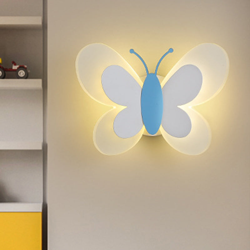 مصباح حائط LED مصنوع من الحديد الأكريليكي على شكل فراشة بتصميم آرت ديكو عصري لغرفة النوم 