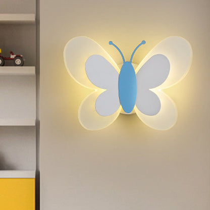 مصباح حائط LED مصنوع من الحديد الأكريليكي على شكل فراشة بتصميم آرت ديكو عصري لغرفة النوم 