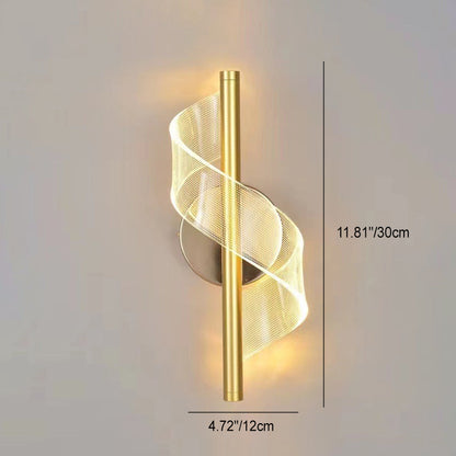Modern Minimalist Round Line Bend Acrylic Iron LED Wall Sconce Lamp For Bedroom