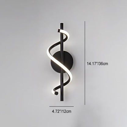 Modern Minimalist Round Line Bend Acrylic Iron LED Wall Sconce Lamp For Bedroom