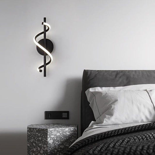 Modern Minimalist Round Line Bend Acrylic Iron LED Wall Sconce Lamp For Bedroom