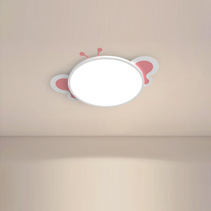 Modern Minimalist Round Butterfly Shape PS Iron Aluminum LED Flush Mount Ceiling Light For Bedroom