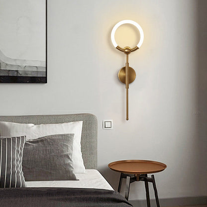 Modern Luxury Round Bar Acrylic Iron LED Wall Sconce Lamp For Living Room