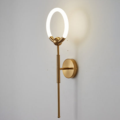 Modern Luxury Round Bar Acrylic Iron LED Wall Sconce Lamp For Living Room
