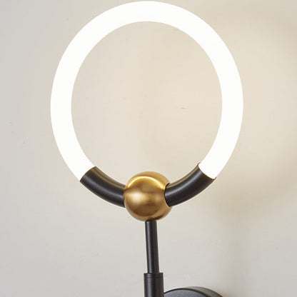 Modern Luxury Round Bar Acrylic Iron LED Wall Sconce Lamp For Living Room