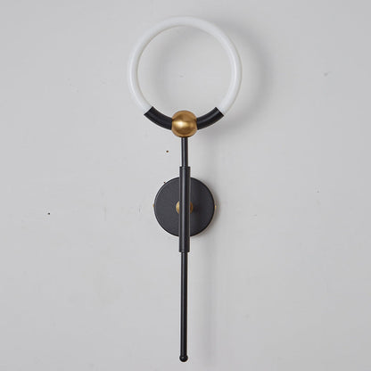 Modern Luxury Round Bar Acrylic Iron LED Wall Sconce Lamp For Living Room