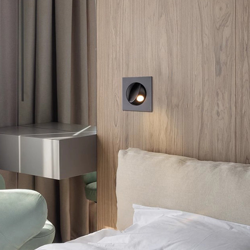 Modern Minimalist Round Square Aluminum LED Wall Sconce Lamp For Living Room