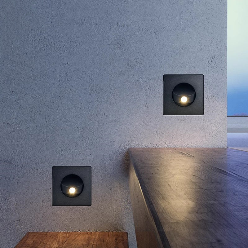 Modern Minimalist Round Square Aluminum LED Wall Sconce Lamp For Living Room