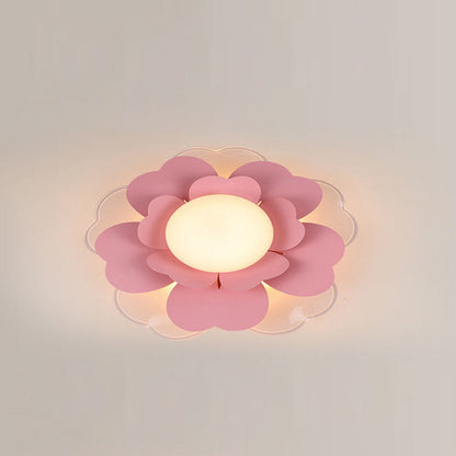 Contemporary Creative Lotus Round Acrylic Iron LED Flush Mount Ceiling Light For Living Room
