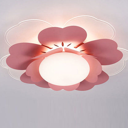 Contemporary Creative Lotus Round Acrylic Iron LED Flush Mount Ceiling Light For Living Room