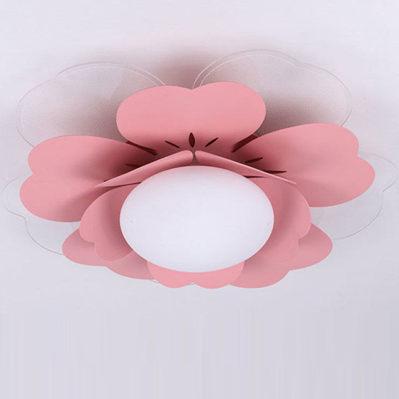 Contemporary Creative Lotus Round Acrylic Iron LED Flush Mount Ceiling Light For Living Room