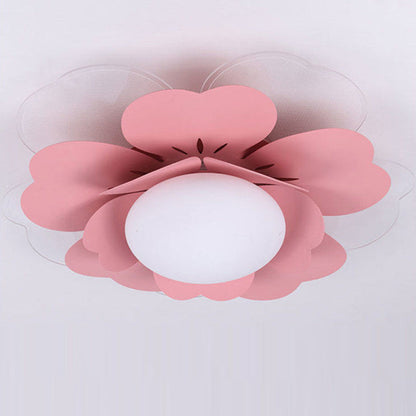 Contemporary Creative Lotus Round Acrylic Iron LED Flush Mount Ceiling Light For Living Room