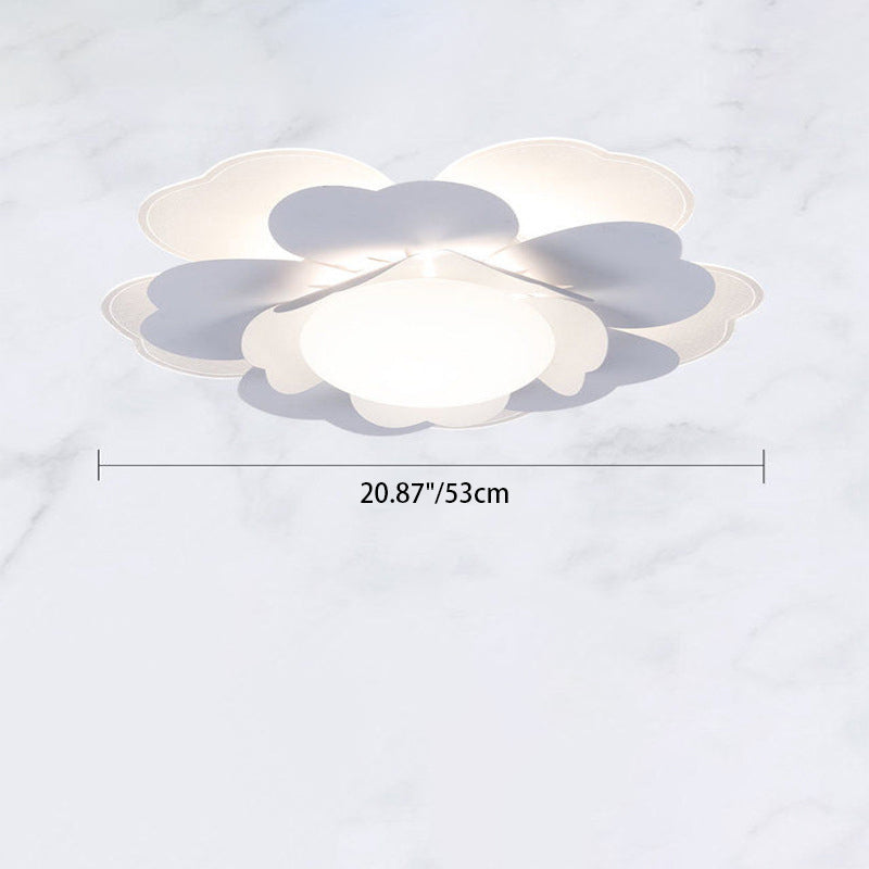 Contemporary Creative Lotus Round Acrylic Iron LED Flush Mount Ceiling Light For Living Room