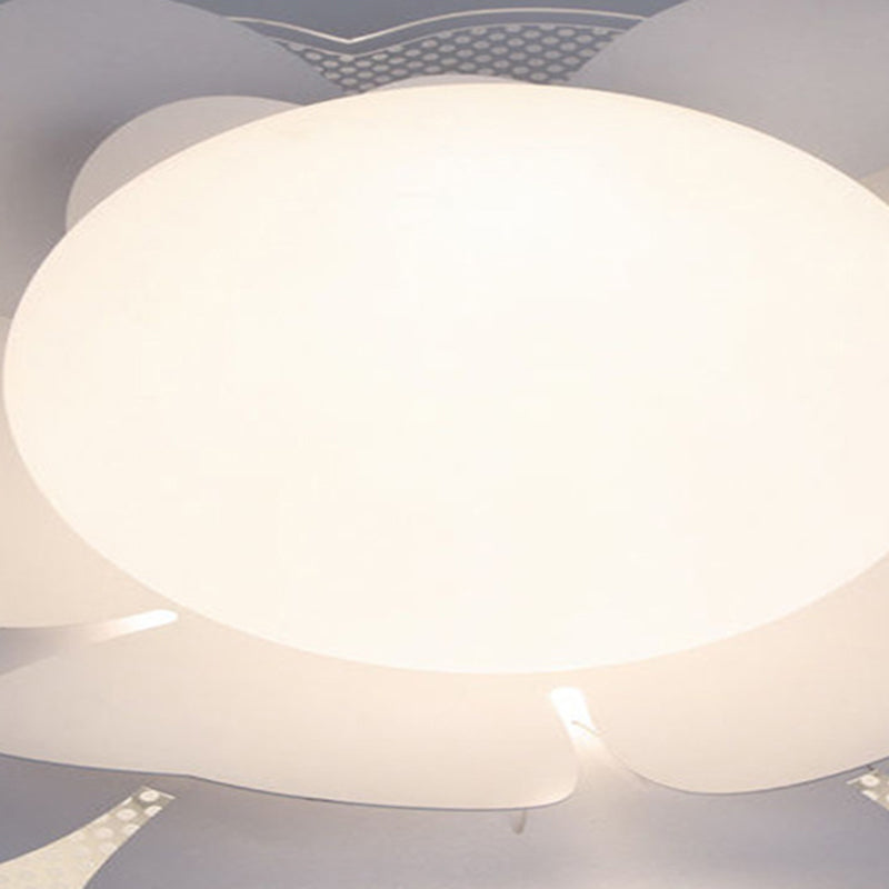 Contemporary Creative Lotus Round Acrylic Iron LED Flush Mount Ceiling Light For Living Room