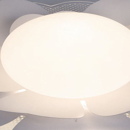 Contemporary Creative Lotus Round Acrylic Iron LED Flush Mount Ceiling Light For Living Room