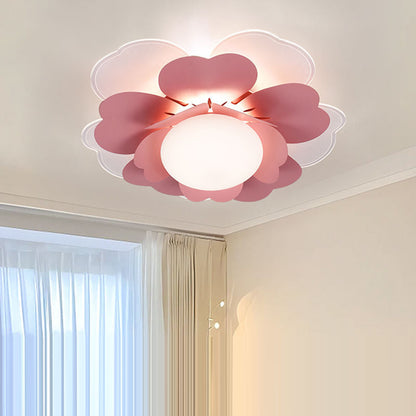 Contemporary Creative Lotus Round Acrylic Iron LED Flush Mount Ceiling Light For Living Room