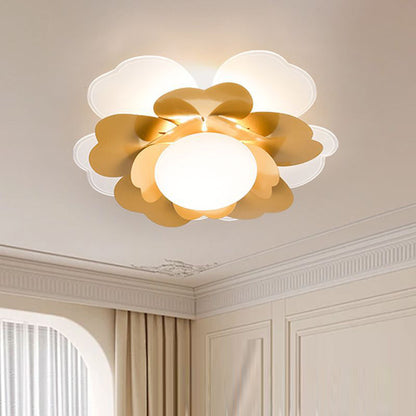 Contemporary Creative Lotus Round Acrylic Iron LED Flush Mount Ceiling Light For Living Room