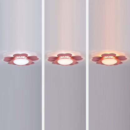 Contemporary Creative Lotus Round Acrylic Iron LED Flush Mount Ceiling Light For Living Room