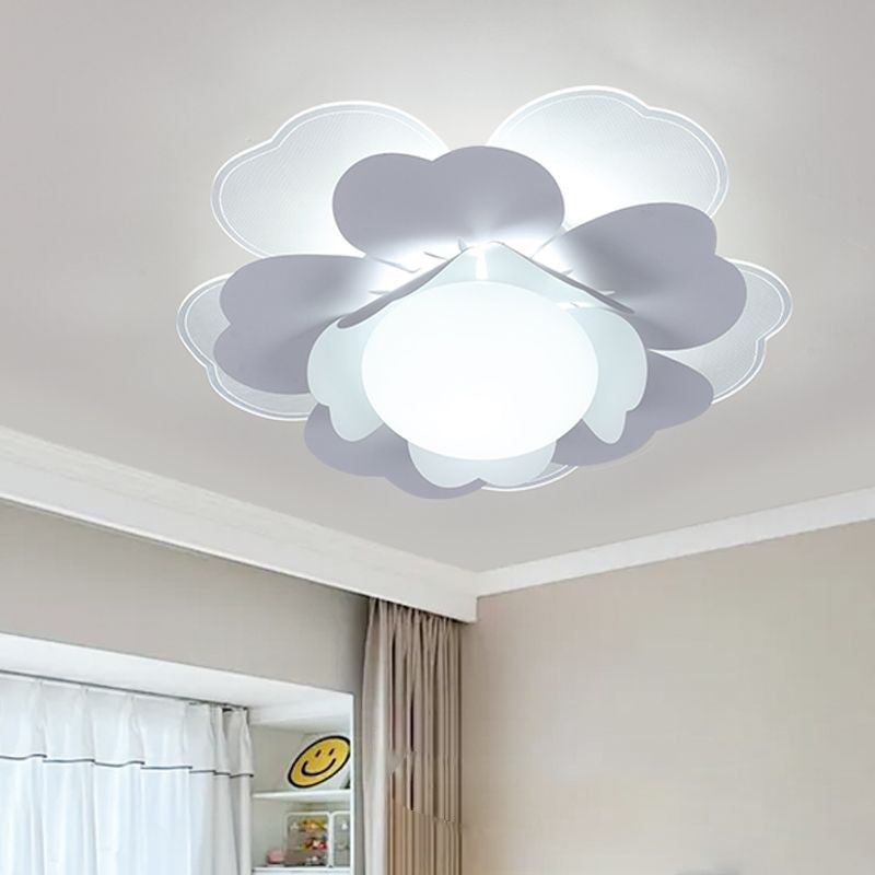 Contemporary Creative Lotus Round Acrylic Iron LED Flush Mount Ceiling Light For Living Room