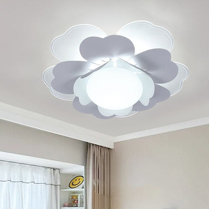 Contemporary Creative Lotus Round Acrylic Iron LED Flush Mount Ceiling Light For Living Room