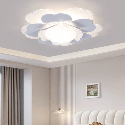 Contemporary Creative Lotus Round Acrylic Iron LED Flush Mount Ceiling Light For Living Room