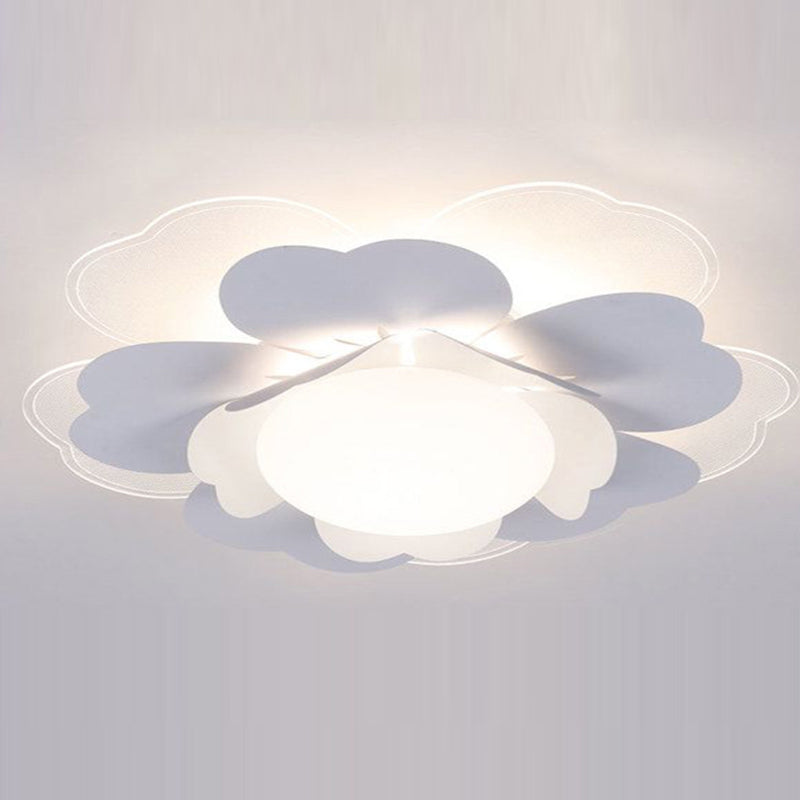Contemporary Creative Lotus Round Acrylic Iron LED Flush Mount Ceiling Light For Living Room