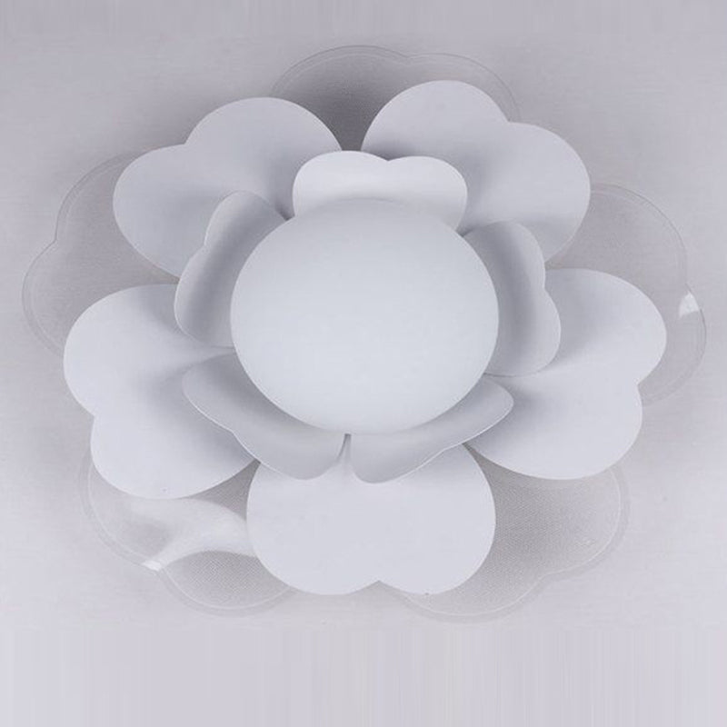 Contemporary Creative Lotus Round Acrylic Iron LED Flush Mount Ceiling Light For Living Room