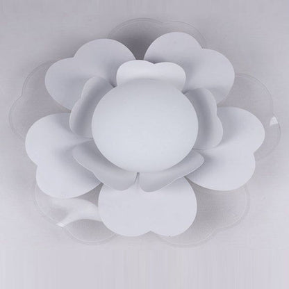 Contemporary Creative Lotus Round Acrylic Iron LED Flush Mount Ceiling Light For Living Room